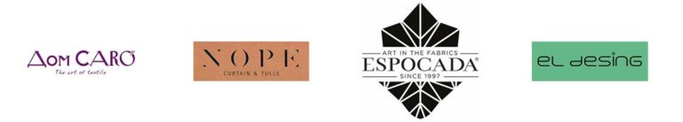 Логотипы производителей тканей для штор "Европа" пошив штор на заказ